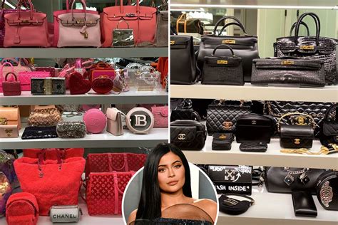 Kylie Jenner shows off dozens of her designer handbags and 